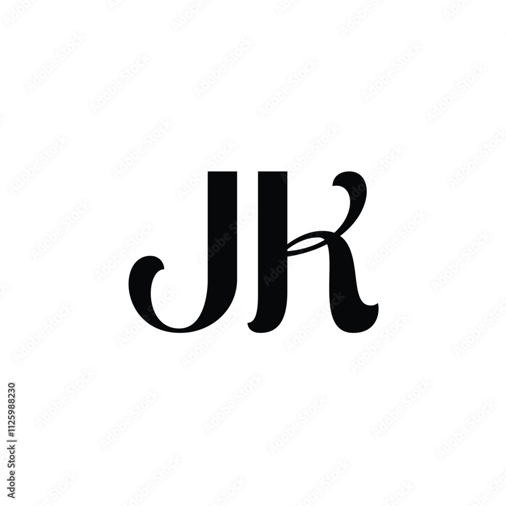 JK monogram logo design letter text name symbol monochrome logotype alphabet character simple logo JK monogram logo design letter text name symbol monochrome logotype alphabet character simple logo