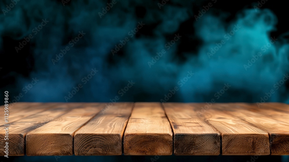 Rustic Wooden Tabletop with Smoky Background Perfect for Product Displays Rustic Wooden Tabletop with Smoky Background Perfect for Product Displays