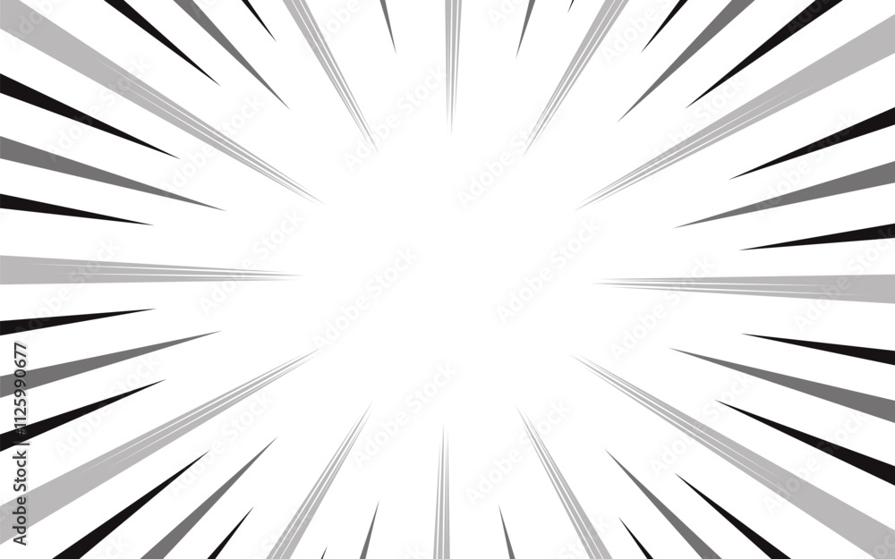Obraz premium Comic book action lines. Speed ​​line Manga frame. Cartoon background. Black and white vector illustration