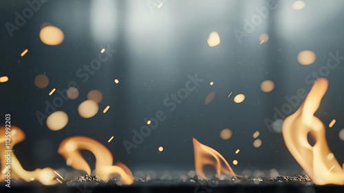 Vivid Orange Flames Dynamic Fire Effect Simulation Studio Setup in HD Animation & Realistic Environment photo