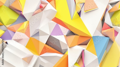 Colorful Geometric Abstract with Bright Triangles 