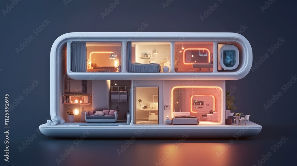 Futuristic Smart Home Interior Design Model Futuristic Smart Home Interior Design Model