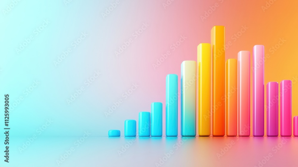 A colorful chart with a blue background A colorful chart with a blue background