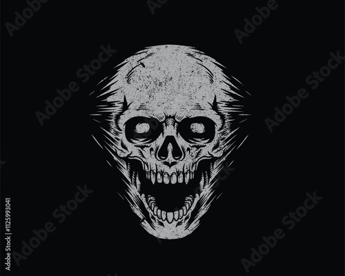 skull speed horror illustration
