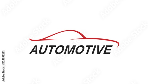 Automotive logo with red car line