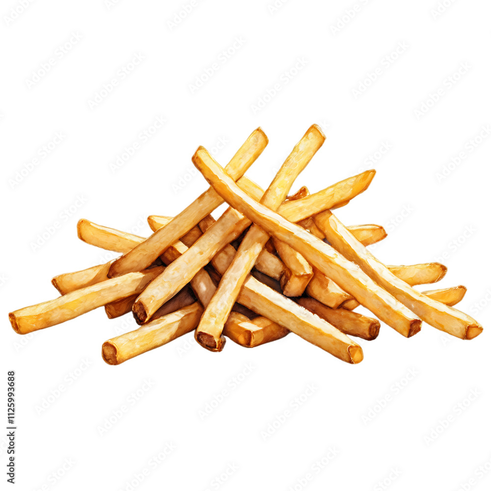 Crispy French Fries on Transparent Background Crispy French Fries on Transparent Background