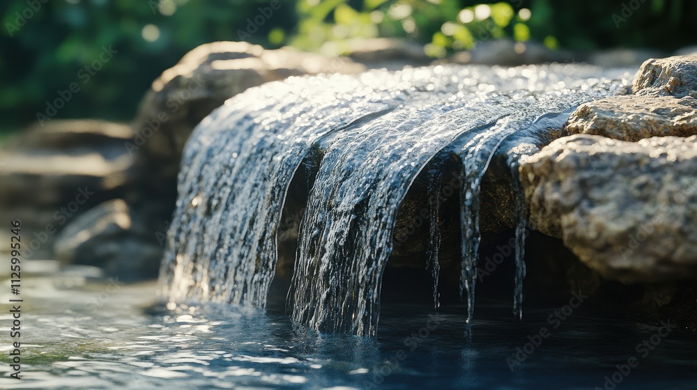 Close-up of cascading water over rocks. Perfect for nature, serenity, or relaxation themes. Close-up of cascading water over rocks. Perfect for nature, serenity, or relaxation themes.