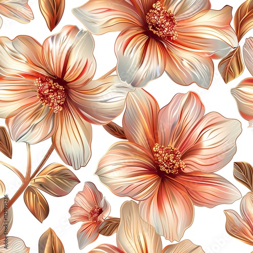 PNG Flower pattern art white background isolated