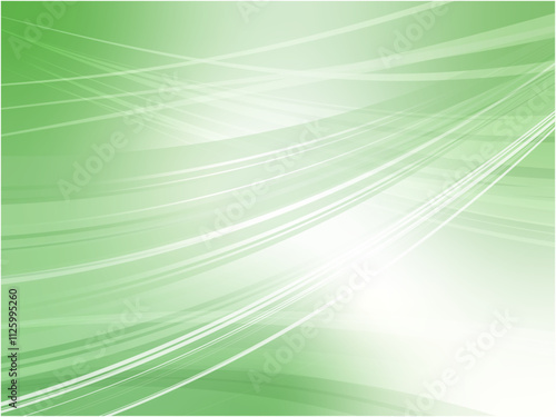 ライトグリーンの波模様が美しいアブストラクト背景素材