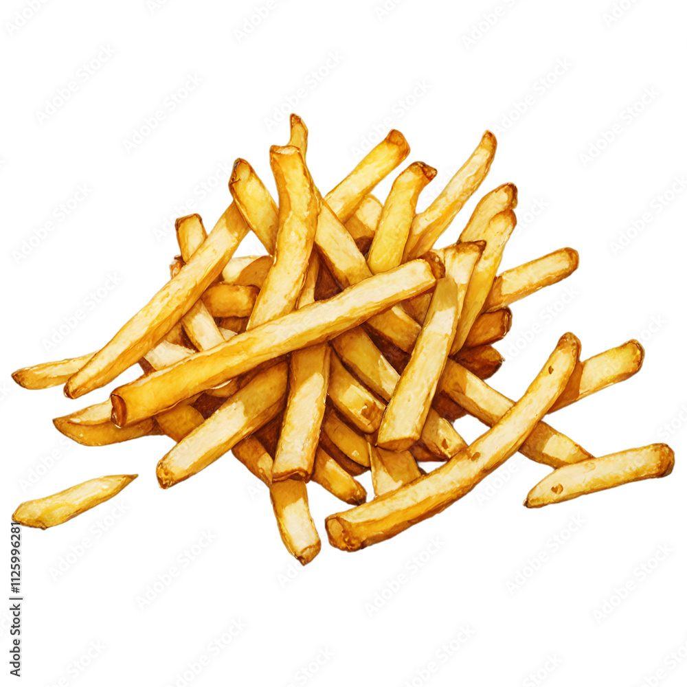 Crispy French Fries on Transparent Background Crispy French Fries on Transparent Background
