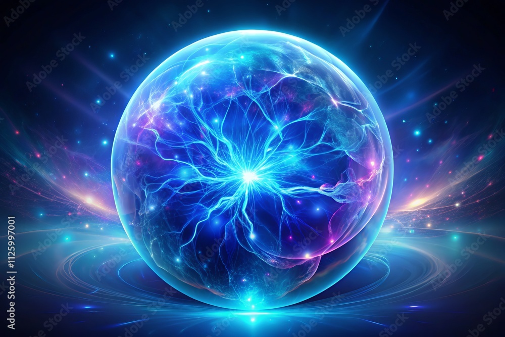3D Rendered Blue Plasma Orb, Energy Sphere, Particle Simulation, Abstract Art, Futuristic Design 3D Rendered Blue Plasma Orb, Energy Sphere, Particle Simulation, Abstract Art, Futuristic Design