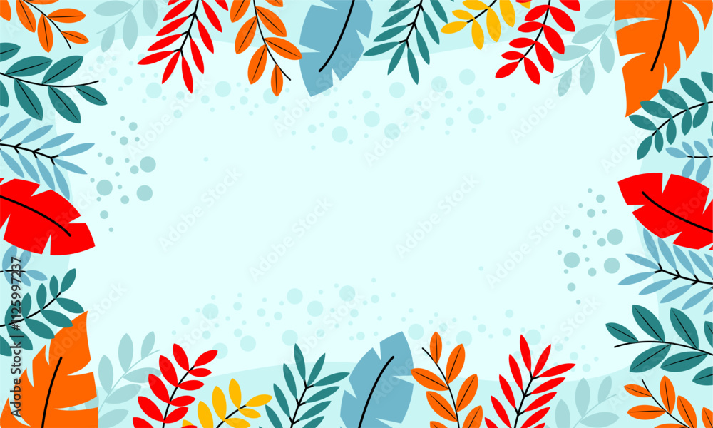 Flat abstract floral leaves background Flat abstract floral leaves background