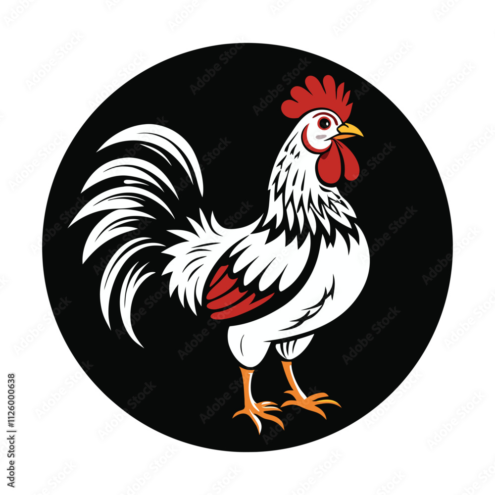 Fototapeta premium chicken icon vector illustration on the white background