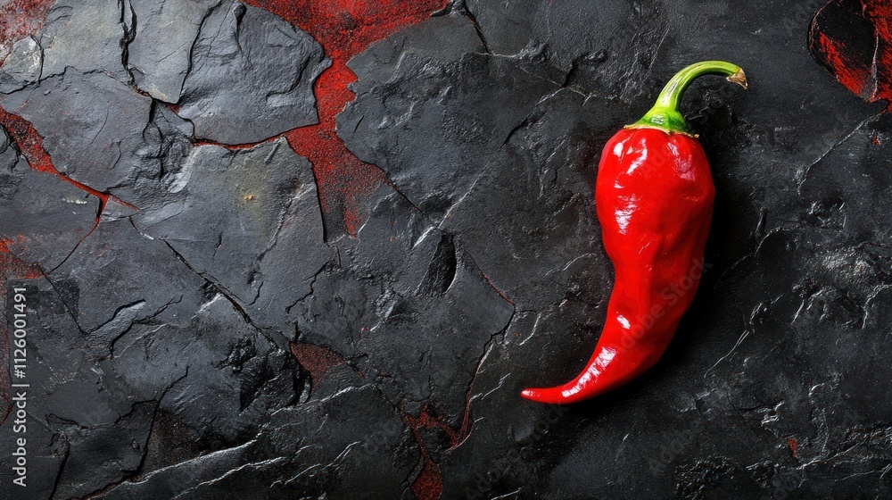 Spicy Red Chili Pepper on Dark Background Spicy Red Chili Pepper on Dark Background
