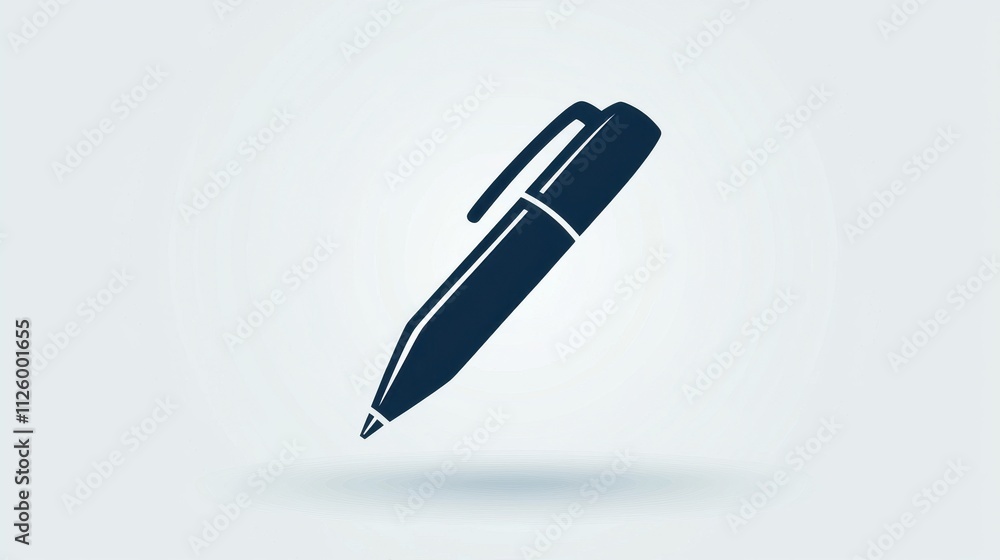 Simple Minimalist Vector Icon of a Clean Pen Design on a Soft Background Simple Minimalist Vector Icon of a Clean Pen Design on a Soft Background