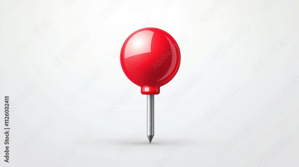 Red Push Pin Icon on Clean Background for Vector Design and Graphics Use Red Push Pin Icon on Clean Background for Vector Design and Graphics Use