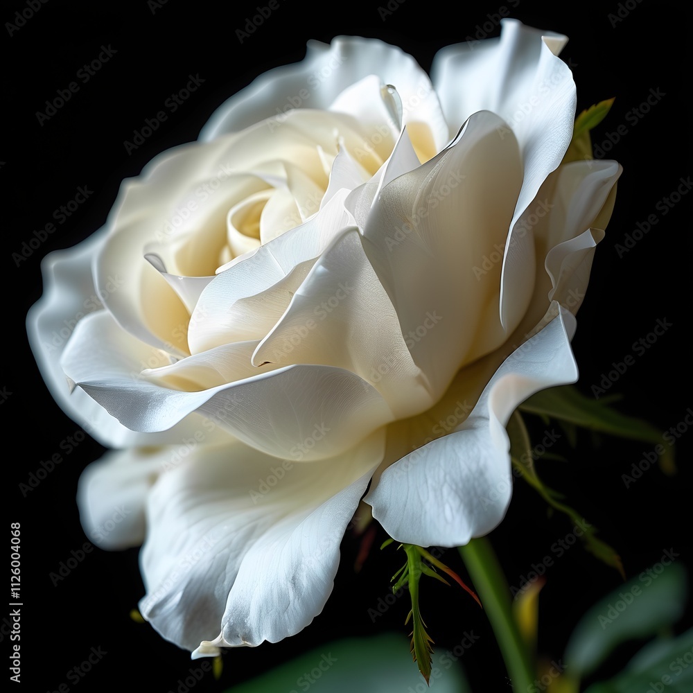 Fototapeta premium white rose on black background