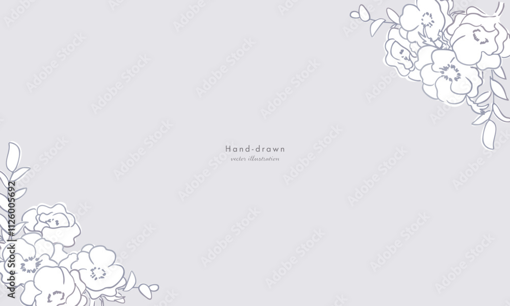 ガーベラのベクターイラスト。シンプルな花と草木の線画背景。おしゃれな草木背景。Vector illustration of gerbera. Simple flowers and plants line drawing background. Stylish grass and trees background. ガーベラのベクターイラスト。シンプルな花と草木の線画背景。おしゃれな草木背景。Vector illustration of gerbera. Simple flowers and plants line drawing background. Stylish grass and trees background.