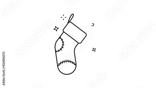  Christmas stocking icon animation . Perfect for festive holiday designs and cozy seasonal graphics.