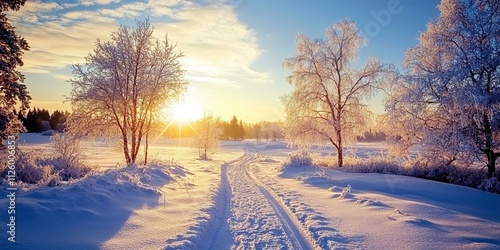 winter landscape with snow and trees
