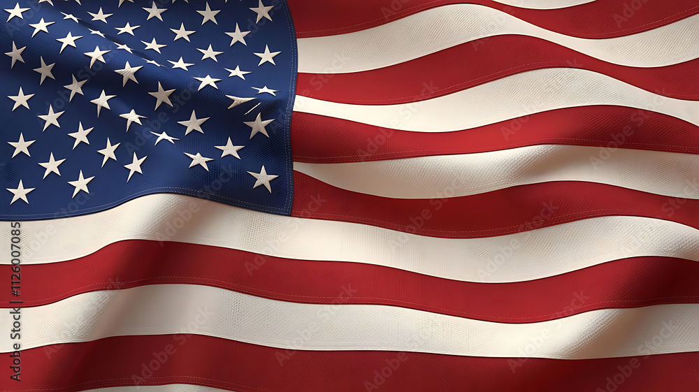 Fototapeta premium Illustration of the USA national flag