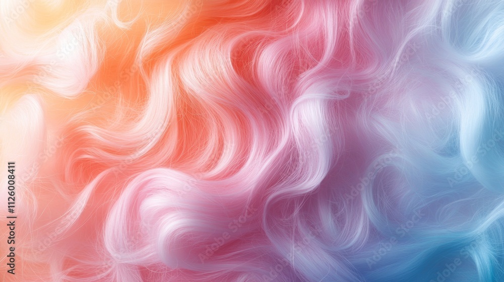 Fototapeta premium Pastel Hair Waves Soft Gradient Texture and Colorful Abstract Beauty