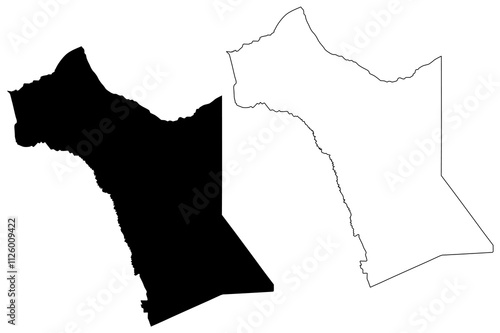 Garissa County (Republic of Kenya, North Eastern Province) map vector illustration, scribble sketch Garissa map