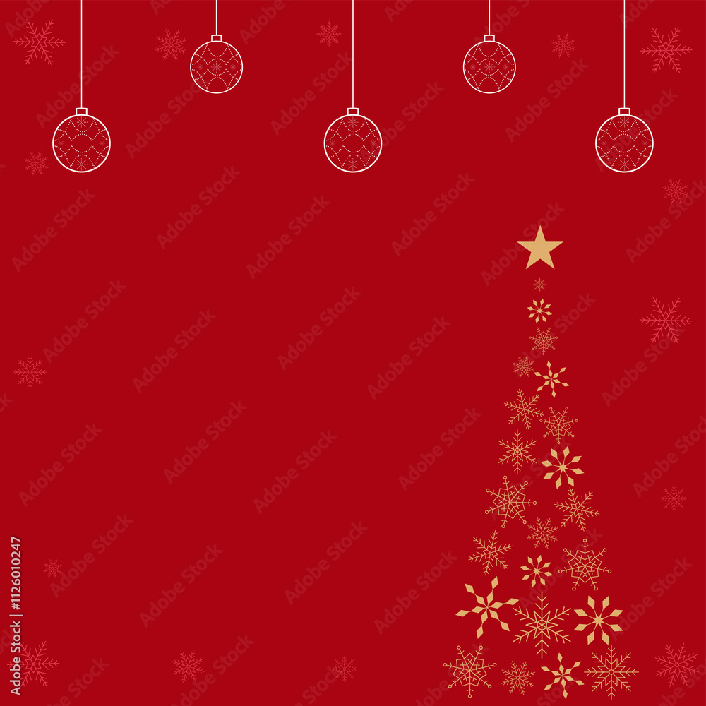 クリスマスツリーの背景テンプレート オーナメント 正方形 クリスマスツリーの背景テンプレート オーナメント 正方形