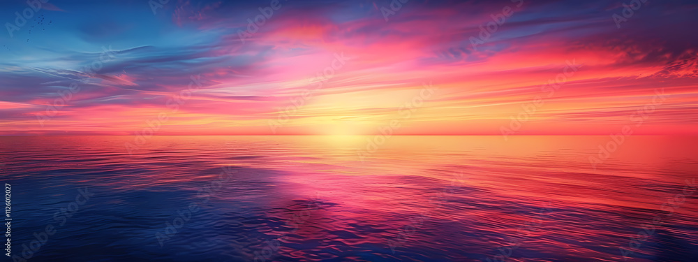 A breathtaking sunset over a tranquil sea, showcasing vibrant hues of pink, orange, and blue, reflecting beautifully on the calm waters. A breathtaking sunset over a tranquil sea, showcasing vibrant hues of pink, orange, and blue, reflecting beautifully on the calm waters.