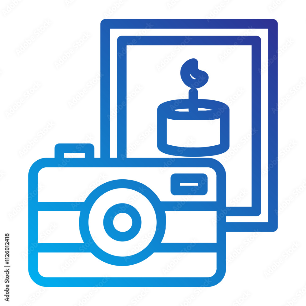 Flat Gradient Camera and Fotography Celebration Icon Flat Gradient Camera and Fotography Celebration Icon