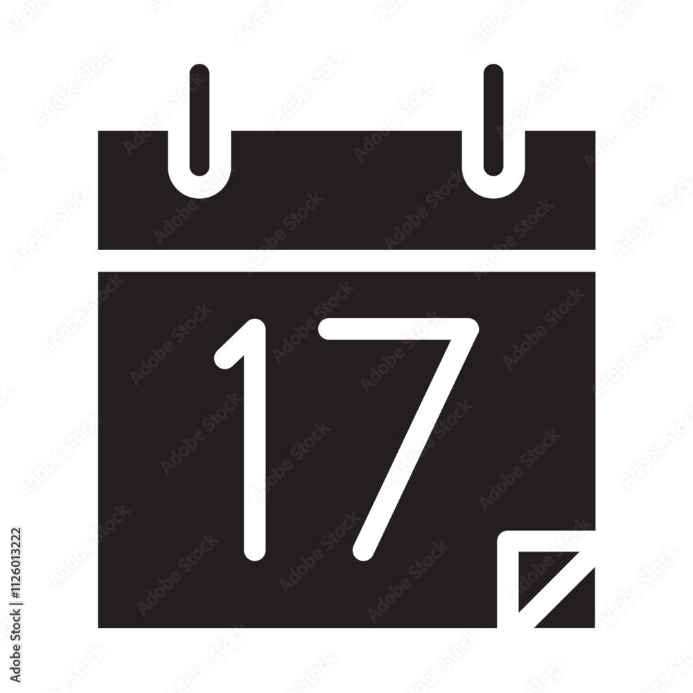 Glyph 17th date Celebration Icon Glyph 17th date Celebration Icon