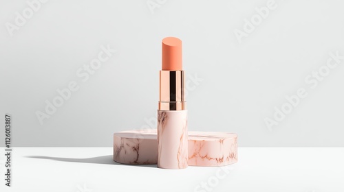 A glowing body highlighter stick in a marblepatterned casing photo