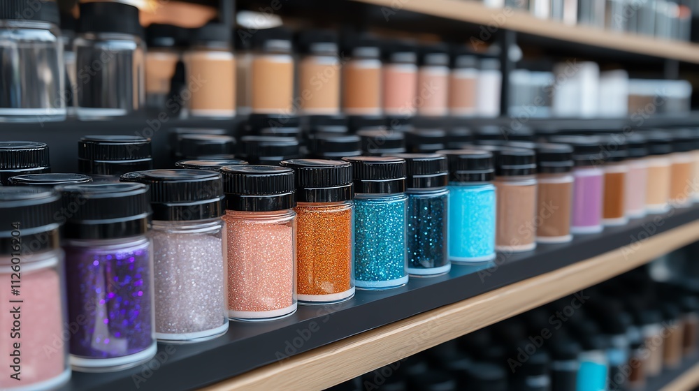 Glitter tattoo adhesive in clear jars with luxurious designs Glitter tattoo adhesive in clear jars with luxurious designs
