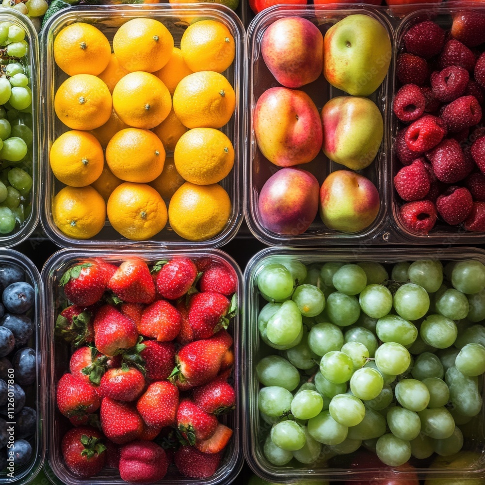 fresh assorted fruits in containers fresh assorted fruits in containers