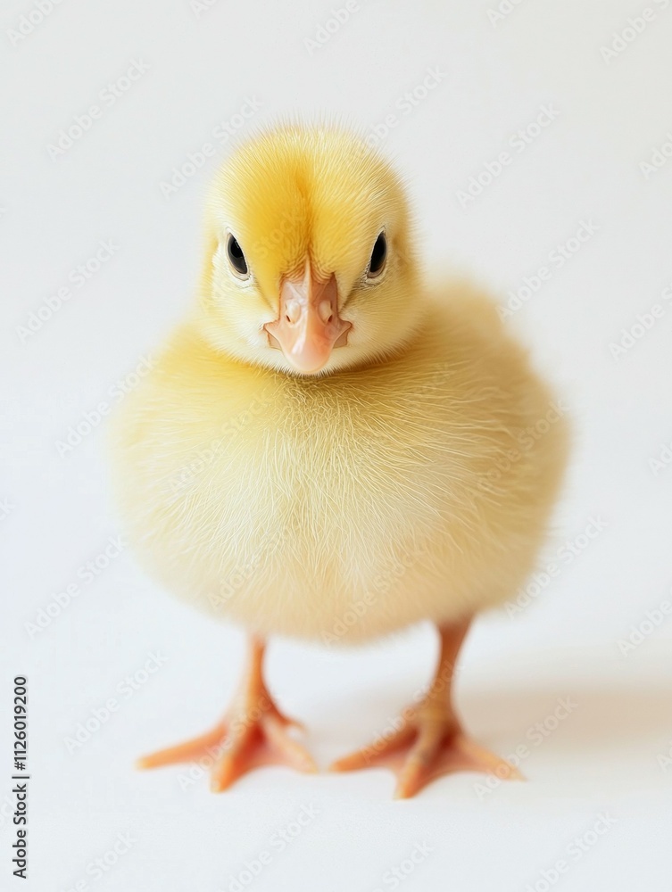 A baby chick is standing on its legs A baby chick is standing on its legs