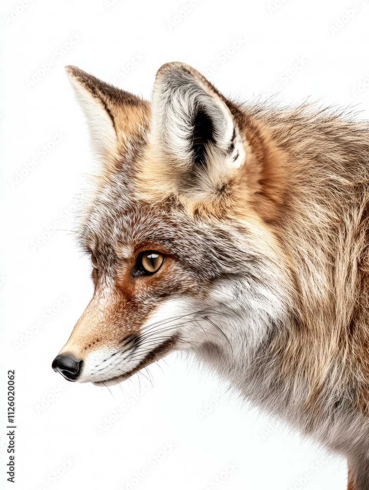 A fox with a brown and white coat A fox with a brown and white coat