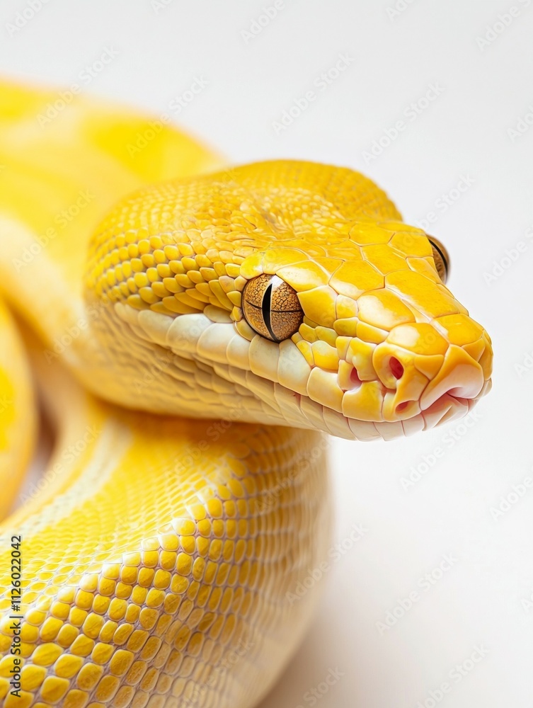 A yellow snake with red eyes A yellow snake with red eyes