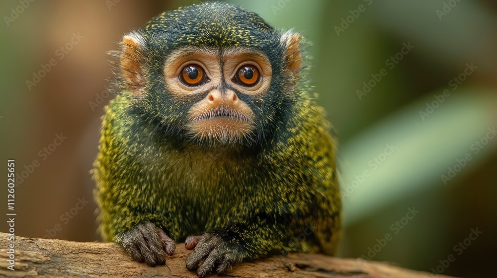 Close-up portrait of a green monkey (Chlorocebus sabaeus), sitting on a log in the wild in Gambia (Africa) Close-up portrait of a green monkey (Chlorocebus sabaeus), sitting on a log in the wild in Gambia (Africa)