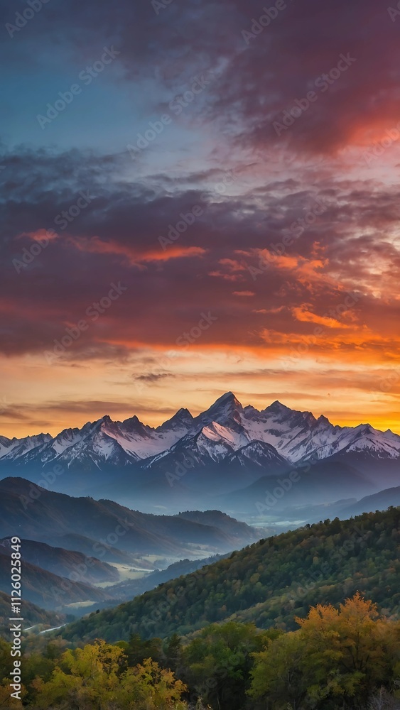 Obraz premium sunset in the mountains