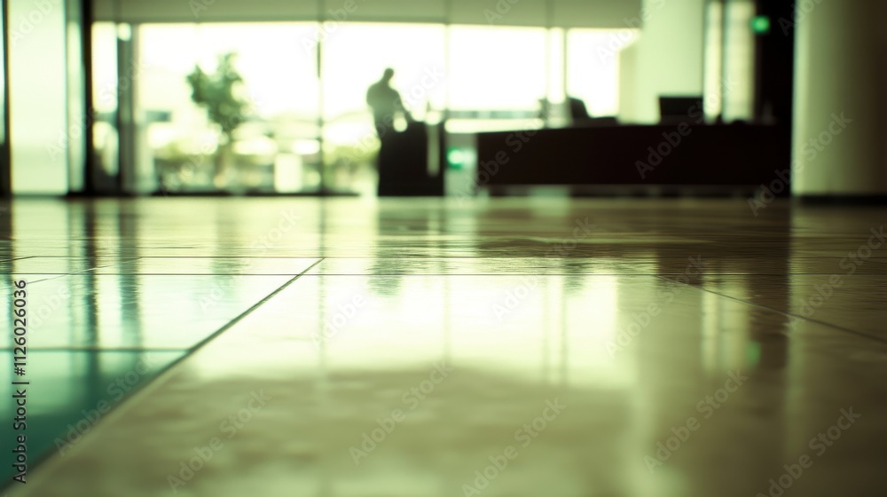 Fototapeta premium Serene Office Atmosphere: A Tranquil Reflection on Productivity