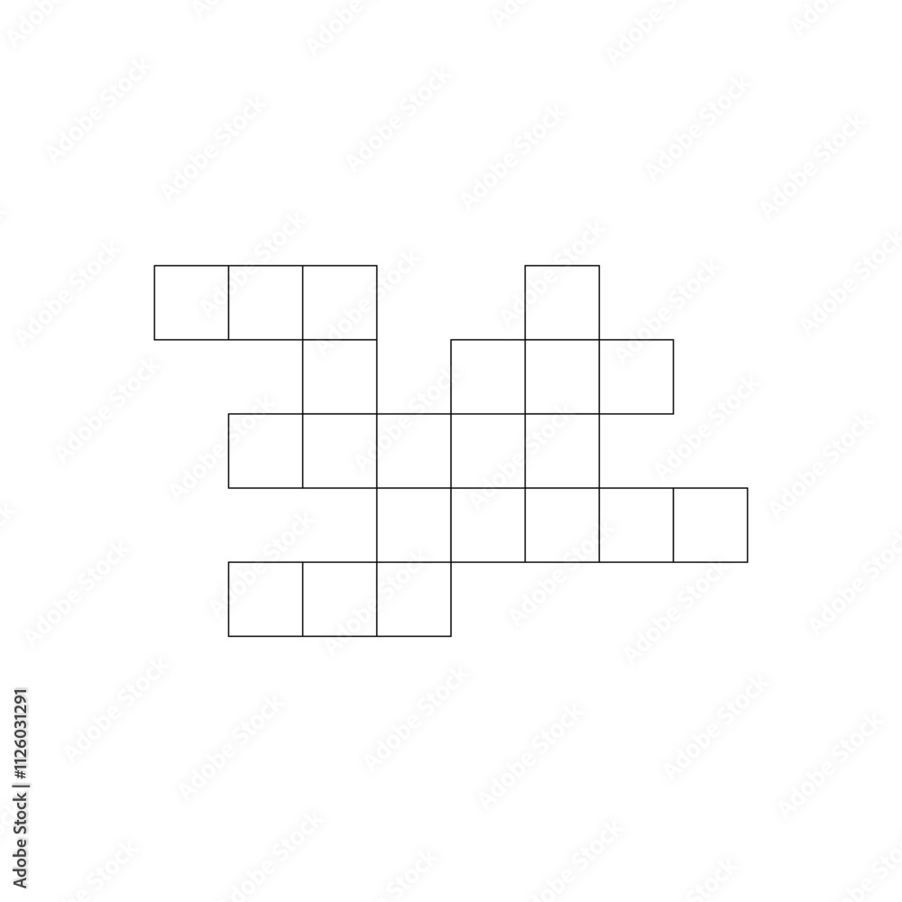 Blank crossword puzzle template. crosswords game. word game for social media, magazine and newspaper. squares empty crossword game Blank crossword puzzle template. crosswords game. word game for social media, magazine and newspaper. squares empty crossword game