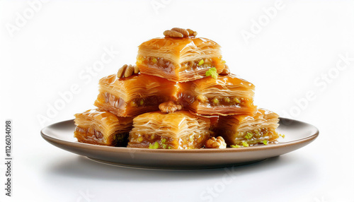Delicious Baklava Pastry Nuts Sweet Treat Middle Eastern Dessert Food Photography