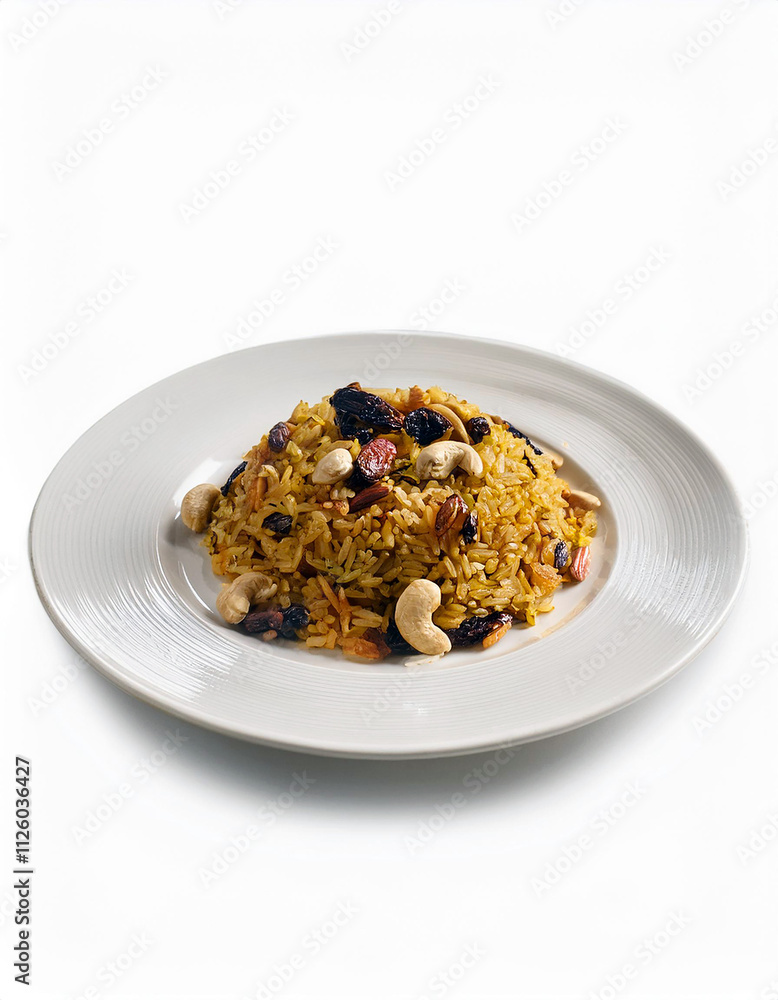 Delicious Rice Dish with Nuts and Raisins Food Photography Delicious Rice Dish with Nuts and Raisins Food Photography