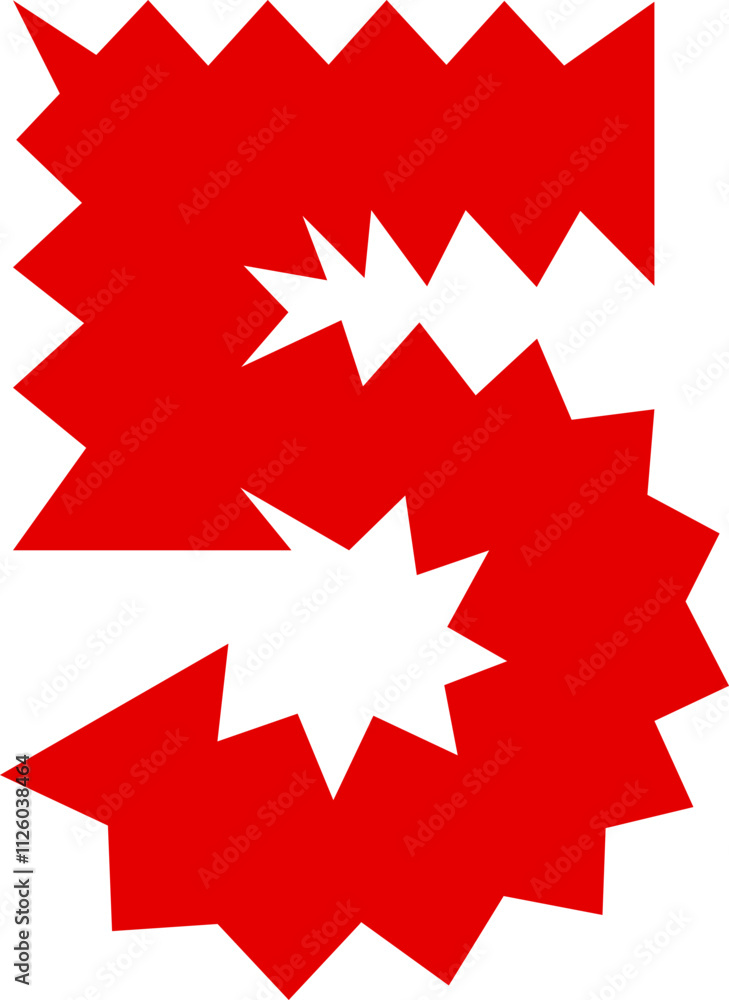 5 Number Five Zigzag Wavy Font Distorted 5 Number Five Zigzag Wavy Font Distorted
