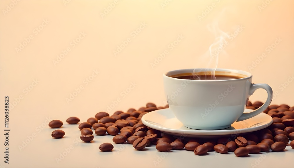 Obraz premium cup of coffee with beans