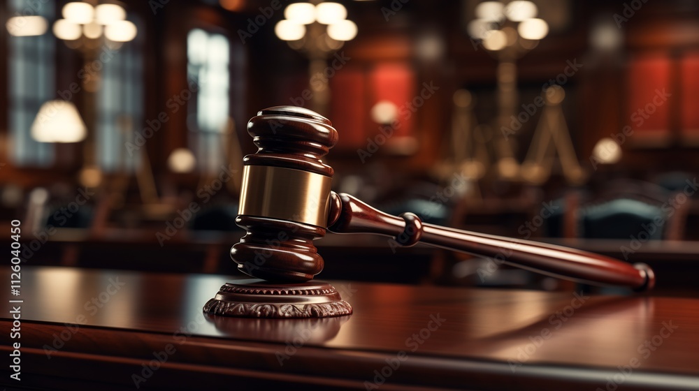 Dramatic Gavel Striking in Court of Law During Trial Session with Not Guilty Verdict Dramatic Gavel Striking in Court of Law During Trial Session with Not Guilty Verdict