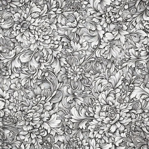 Wallpaper Mural Elegant Floral Ornamental Decorative Seamless Pattern Background Torontodigital.ca