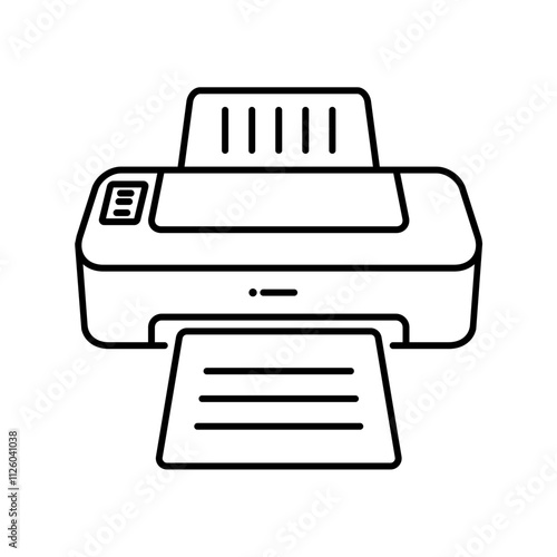Simple washing printer line icon