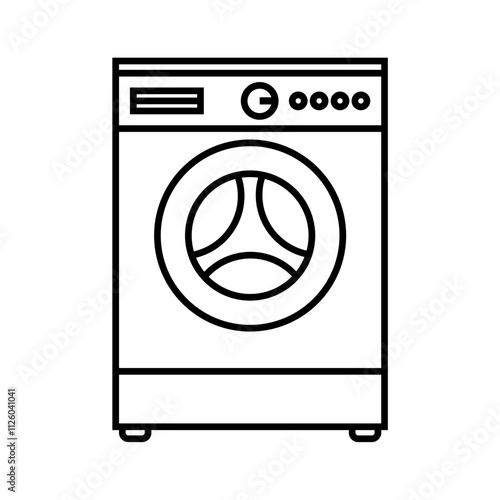 Simple washing machine line icon