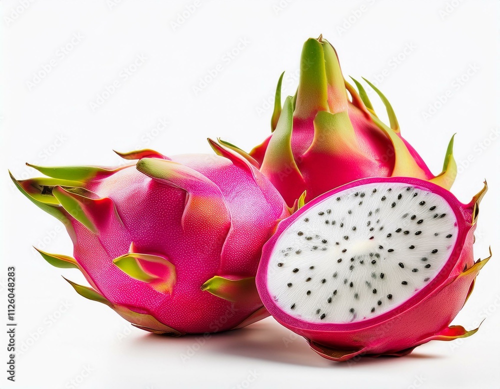 Dragonfruit, Pitaya isolated in white Dragonfruit, Pitaya isolated in white